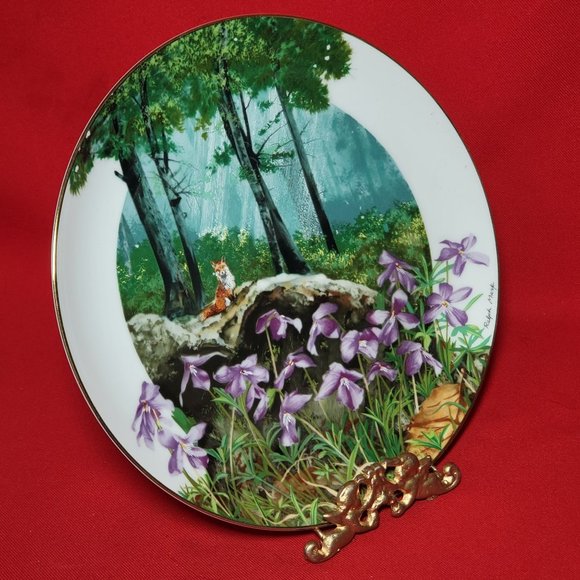VTG Decorative Plate Royal Windsor Birdsfoot Violet Wildflowers of the South - Picture 8 of 12